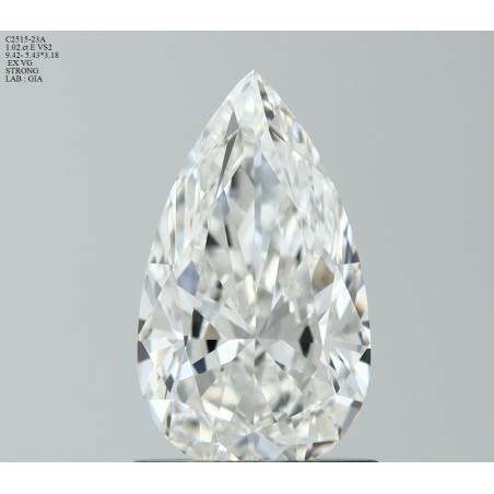 Diament szlif gruszkowy, 1.02ct, VS2, E, GIA 7526295171