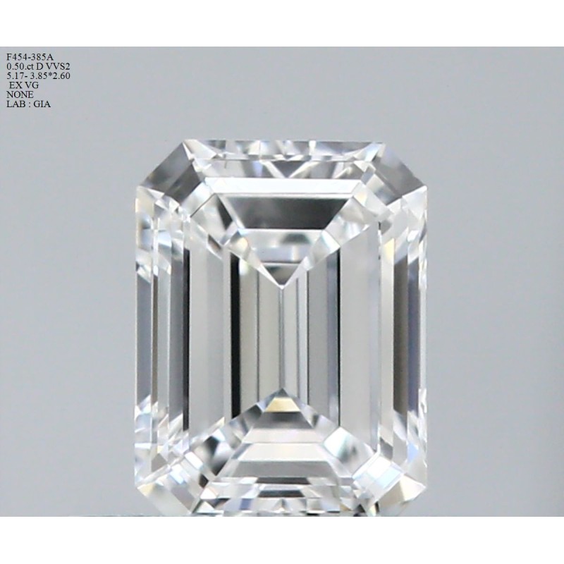 Diament szlif szmaragdowy, 0.5ct, VVS2, D, GIA 2514621664 Diament szlif szmaragdowy, 0.5ct, VVS2, D, GIA 2514621664