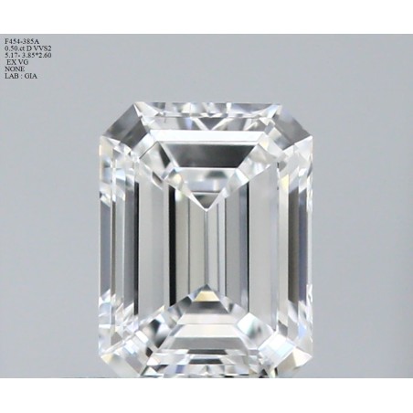 Diament szlif szmaragdowy, 0.5ct, VVS2, D, GIA 2514621664