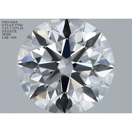 Diament szlif okrągły, 0.52ct, VVS2, E, GIA 7518807316