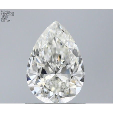 Diament szlif gruszkowy, 0.9ct, VVS2, H, GIA 6522028922
