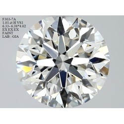 Diament szlif okrągły, 1.01ct, VS1, H, GIA 6462316088