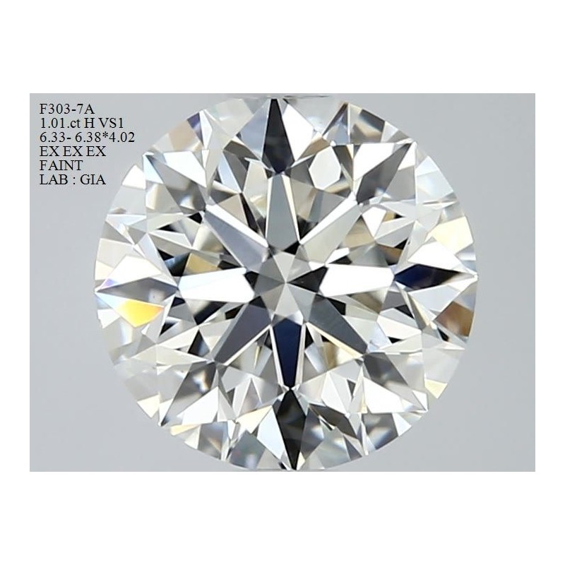 Diament szlif okrągły, 1.01ct, VS1, H, GIA 6462316088