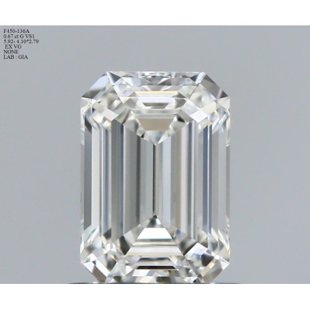 Diament szlif szmaragdowy, 0.67ct, VS1, G, GIA 6515881316