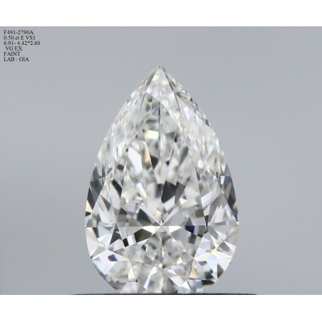 Diament szlif gruszkowy, 0.5ct, VS1, E, GIA 2538325110