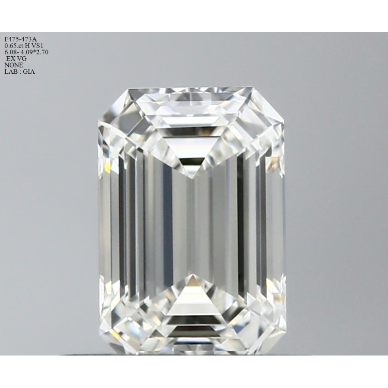 Diament szlif szmaragdowy, 0.65ct, VS1, H, GIA 1517880275 Diament szlif szmaragdowy, 0.65ct, VS1, H, GIA 1517880275