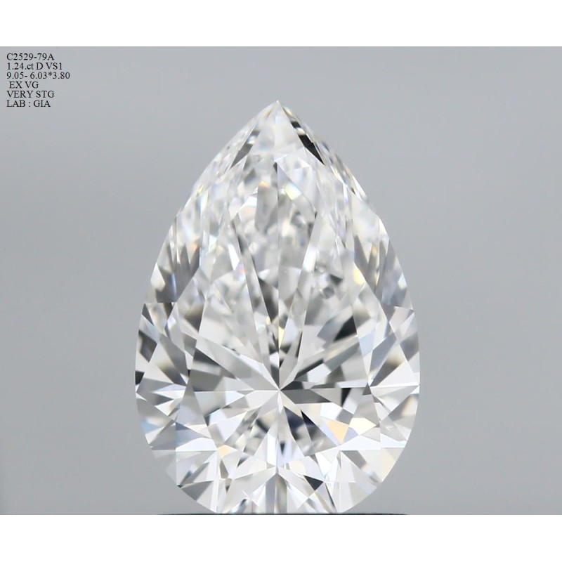 Diament szlif gruszkowy, 1.24ct, VS1, D, GIA 2536381205 Diament szlif gruszkowy, 1.24ct, VS1, D, GIA 2536381205