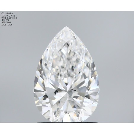 Diament szlif gruszkowy, 1.21ct, VS1, D, GIA 7531451800