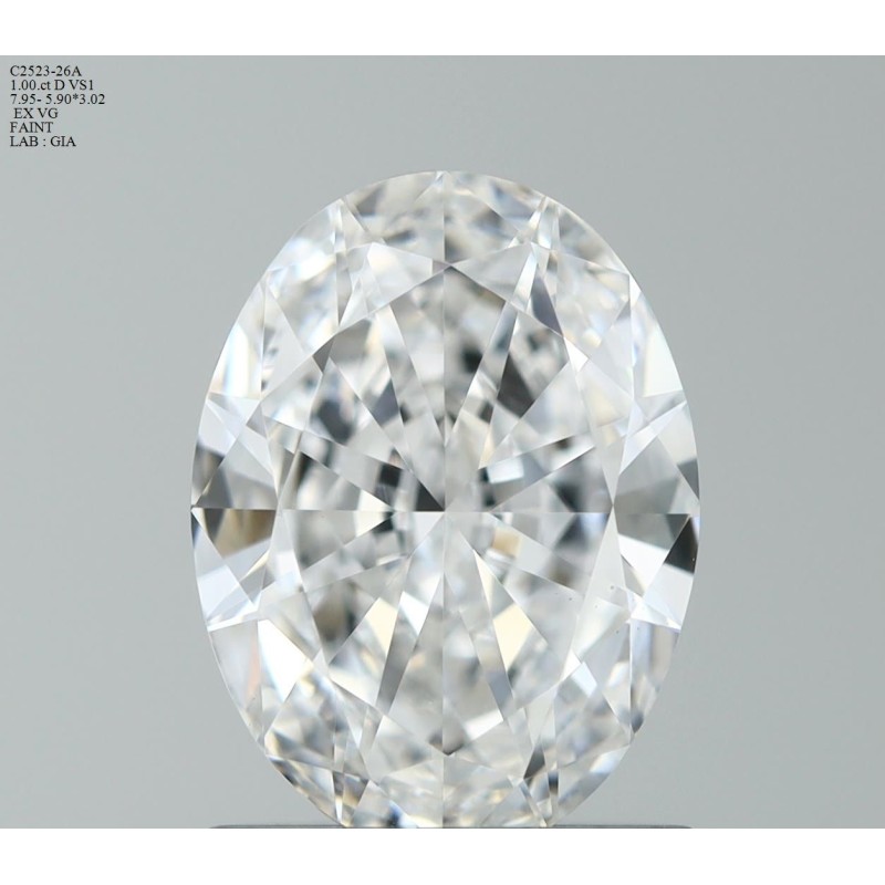 Diament szlif owalny, 1ct, VS1, D, GIA 5523551029 Diament szlif owalny, 1ct, VS1, D, GIA 5523551029