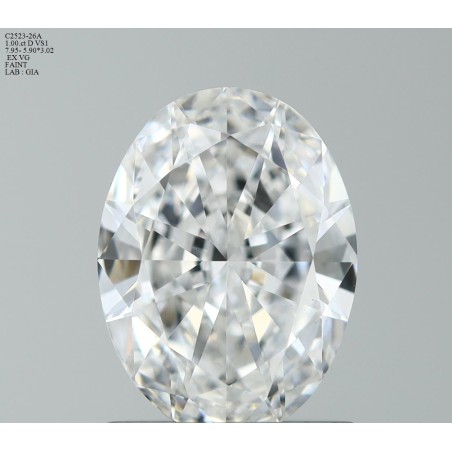 Diament szlif owalny, 1ct, VS1, D, GIA 5523551029