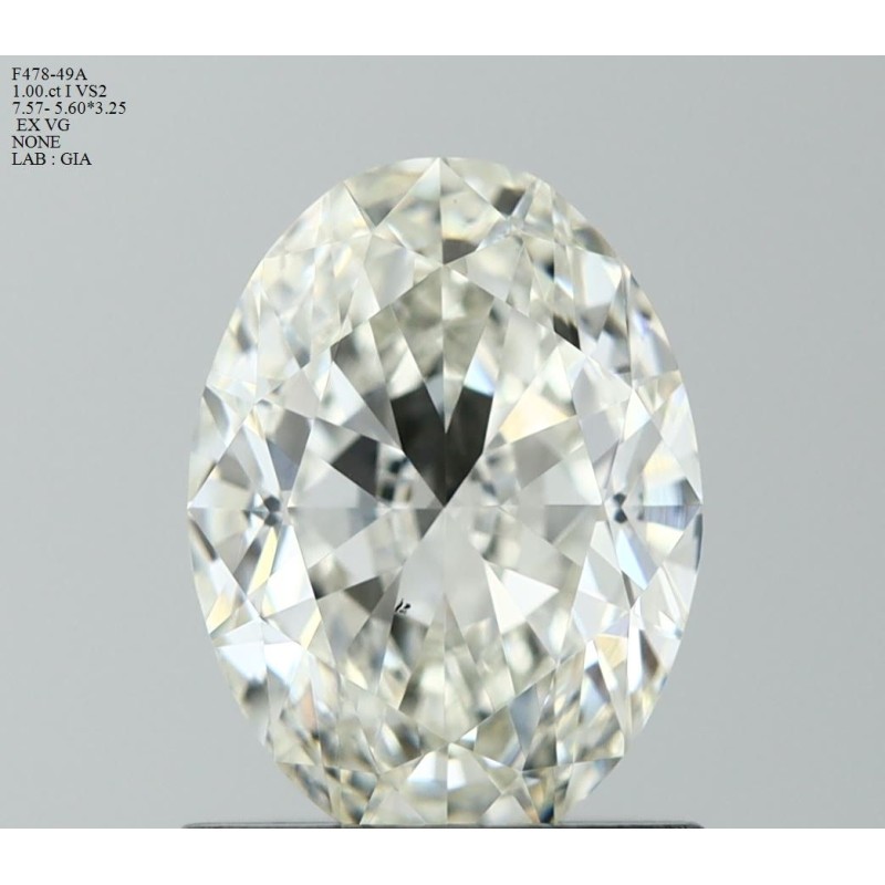 Diament szlif owalny, 1ct, VS2, I, GIA 6522514016 Diament szlif owalny, 1ct, VS2, I, GIA 6522514016
