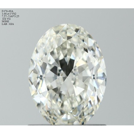 Diament szlif owalny, 1ct, VS2, I, GIA 6522514016