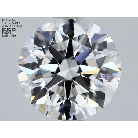 Diament szlif okrągły, 1.01ct, VS2, D, GIA 7512541956