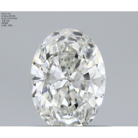 Diament szlif owalny, 0.5ct, VS2, H, GIA 6531079320