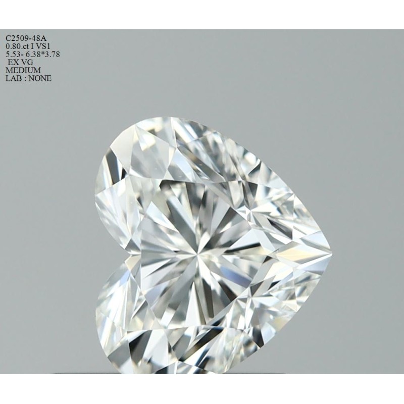 Diament serce, 0.8ct, VS1, I, GIA 6521278174