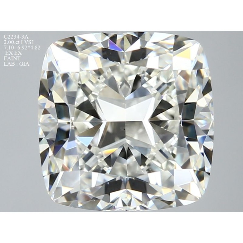 Diament szlif poduszkowy brylantowy, 2ct, VS1, I, GIA 6471126301