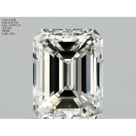 Diament szlif szmaragdowy, 0.8ct, VS1, H, GIA 6435589301