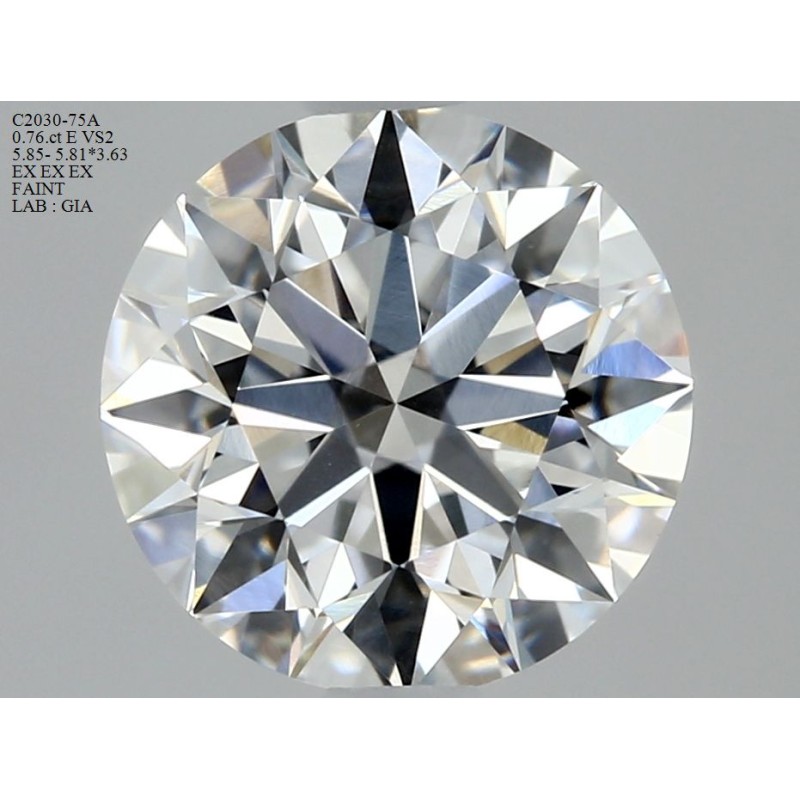 Diament szlif okrągły, 0.76ct, VS2, E, GIA 7433615333