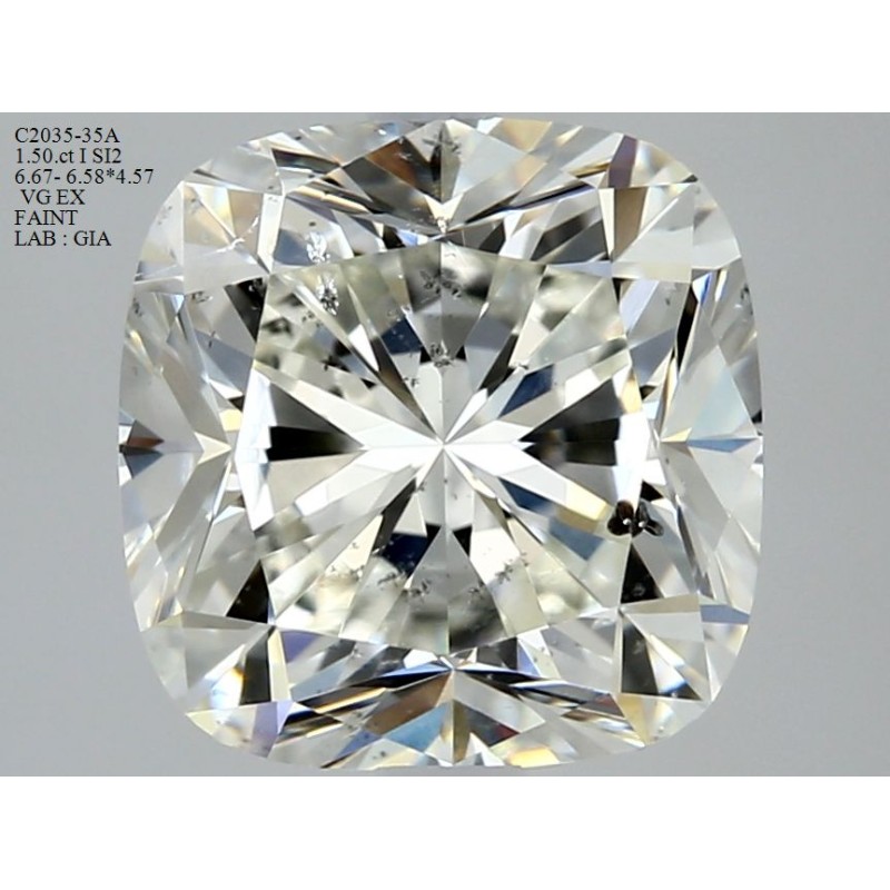 Diament szlif poduszkowy brylantowy, 1.5ct, SI2, I, GIA 1437580456
