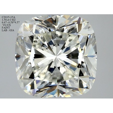 Diament szlif poduszkowy brylantowy, 1.5ct, SI2, I, GIA 1437580456