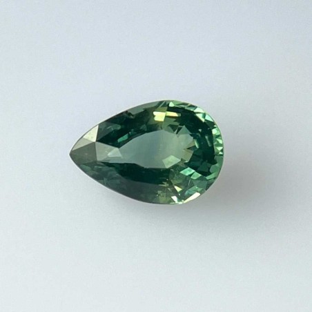 Szafir szlif gruszkowy, 2.61 ct, GREEN, GIA 2527026045