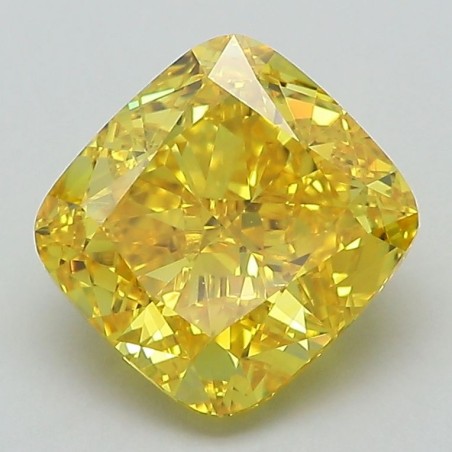 Diament laboratoryjny o barwie fantazyjnej szlif poduszkowy brylantowy, 2.74ct, VVS1, Fancy Vivid Yellow, IGI LG593368466