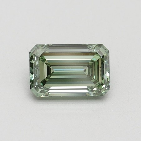 Diament laboratoryjny o barwie fantazyjnej szlif szmaragdowy, 0.75ct, VVS2, Fancy Vivid Green, IGI LG615345642