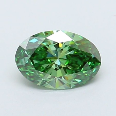Diament laboratoryjny o barwie fantazyjnej szlif owalny, 0.82ct, VVS2, Fancy Vivid Green, IGI LG741557966