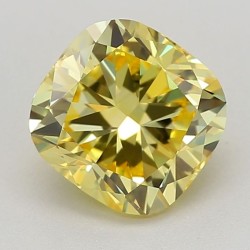 Diament laboratoryjny o barwie fantazyjnej szlif poduszkowy brylantowy, 0.88ct, VVS2, Fancy Vivid Yellow, IGI LG619433886