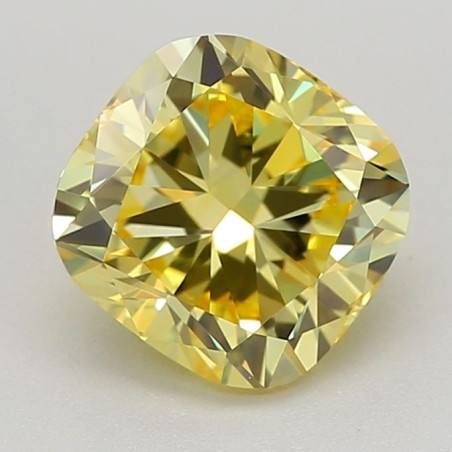 Diament laboratoryjny o barwie fantazyjnej szlif poduszkowy brylantowy, 0.88ct, VVS2, Fancy Vivid Yellow, IGI LG619433886