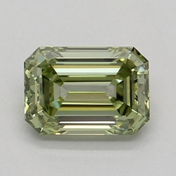 Diament laboratoryjny o barwie fantazyjnej szlif szmaragdowy, 0.5ct, VVS2, Fancy Vivid Green, IGI LG641414353