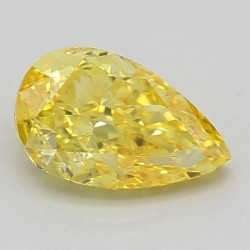 Diament laboratoryjny o barwie fantazyjnej szlif gruszkowy, 0.79ct, VVS1, Fancy Vivid Yellow, IGI LG641470588