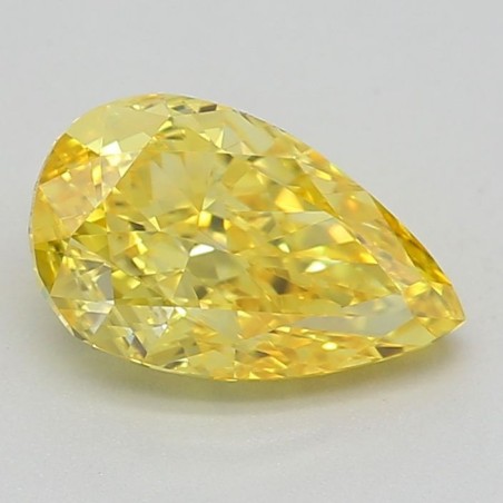 Diament laboratoryjny o barwie fantazyjnej szlif gruszkowy, 0.79ct, VVS1, Fancy Vivid Yellow, IGI LG641470588