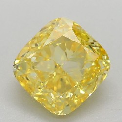 Diament laboratoryjny o barwie fantazyjnej szlif poduszkowy brylantowy, 0.79ct, VVS1, Fancy Vivid Yellow, IGI LG640457219