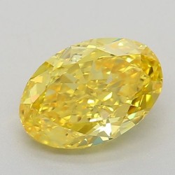 Diament laboratoryjny o barwie fantazyjnej szlif owalny, 0.72ct, VVS2, Fancy Vivid Yellow, IGI LG640445923