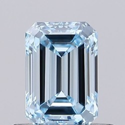 Diament laboratoryjny o barwie fantazyjnej szlif szmaragdowy, 0.54ct, VVS2, Fancy Intense Blue, IGI LG684506579