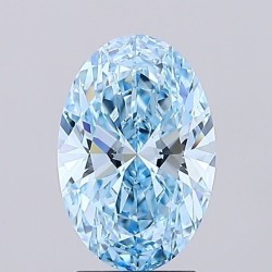 Diament laboratoryjny o barwie fantazyjnej szlif owalny, 2.07ct, IF, Fancy Vivid Blue, IGI LG684506602
