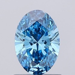 Diament laboratoryjny o barwie fantazyjnej szlif owalny, 0.71ct, VVS2, Fancy Vivid Blue, IGI LG684506584
