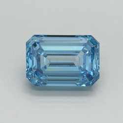 Diament laboratoryjny o barwie fantazyjnej szlif szmaragdowy, 1.06ct, VVS2, Fancy Vivid Blue, IGI LG707519273