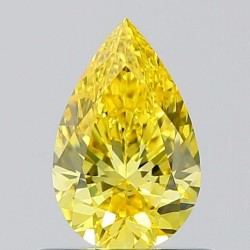 Diament laboratoryjny o barwie fantazyjnej szlif gruszkowy, 0.51ct, VVS1, Fancy Vivid Yellow, IGI LG722561717