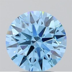 Diament laboratoryjny o barwie fantazyjnej szlif okrągły, 2.56ct, VVS2, Fancy Vivid Blue, IGI LG722534956