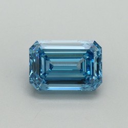 Diament laboratoryjny o barwie fantazyjnej szlif szmaragdowy, 1.1ct, VVS2, Fancy Vivid Blue, IGI LG707519314