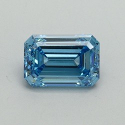 Diament laboratoryjny o barwie fantazyjnej szlif szmaragdowy, 1ct, VVS2, Fancy Vivid Blue, IGI LG707533180