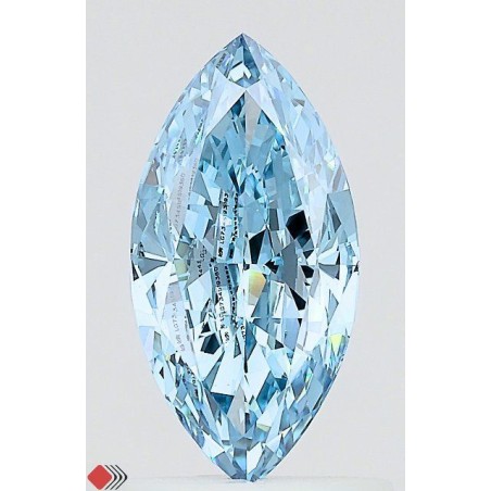 Diament laboratoryjny o barwie fantazyjnej markiza, 1.04ct, VVS2, Fancy Vivid Blue, IGI LG734519360