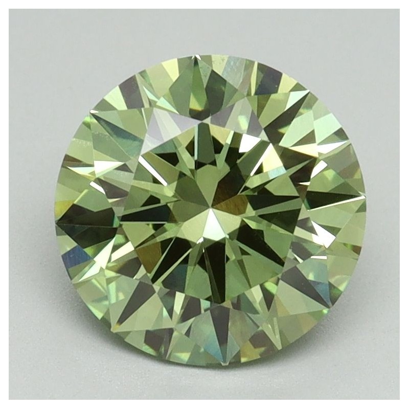 Diament laboratoryjny o barwie fantazyjnej szlif okrągły, 2ct, VVS2, Fancy Vivid Green, IGI LG640447890
