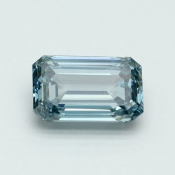 Diament laboratoryjny o barwie fantazyjnej szlif szmaragdowy, 1ct, VVS2, Fancy Intense Greenish Blue, IGI LG529287437