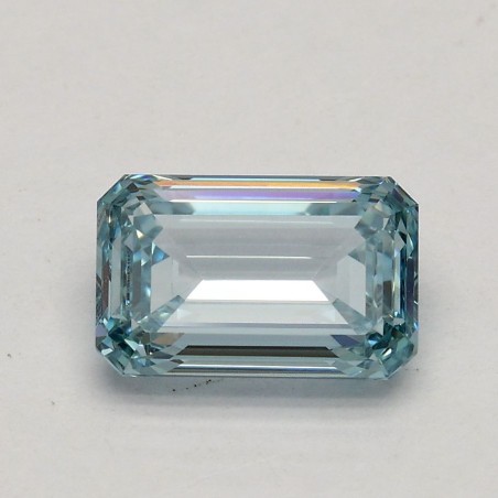 Diament laboratoryjny o barwie fantazyjnej szlif szmaragdowy, 1ct, VVS2, Fancy Intense Greenish Blue, IGI LG508153527