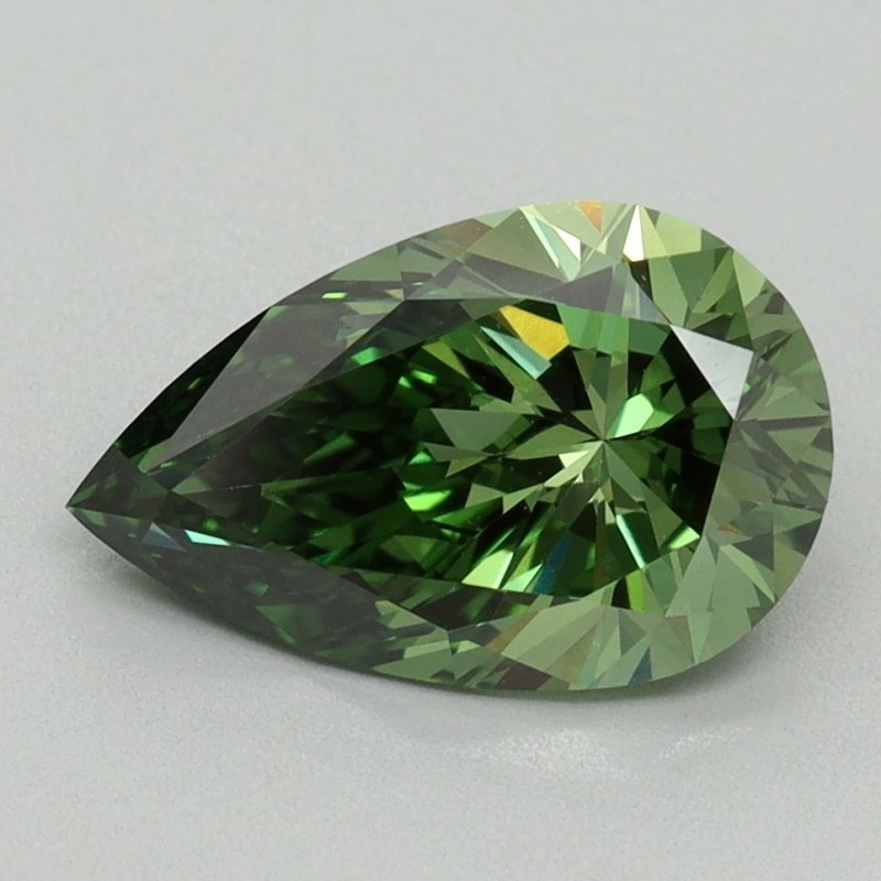 Diament laboratoryjny o barwie fantazyjnej szlif gruszkowy, 2.1ct, VVS2, Fancy Vivid Green, IGI LG737542505