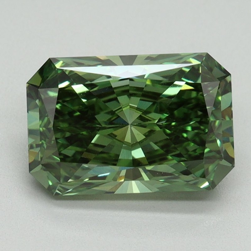 Diament laboratoryjny o barwie fantazyjnej radiant, 2.77ct, VVS2, Fancy Vivid Green, IGI LG738512367