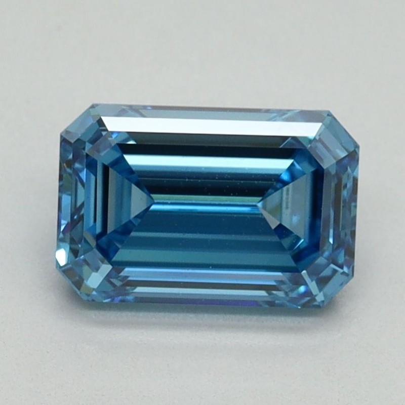 Diament laboratoryjny o barwie fantazyjnej szlif szmaragdowy, 1.5ct, VVS2, Fancy Vivid Blue, IGI LG738512346